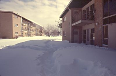 [My apartment complex after a heavy snow]