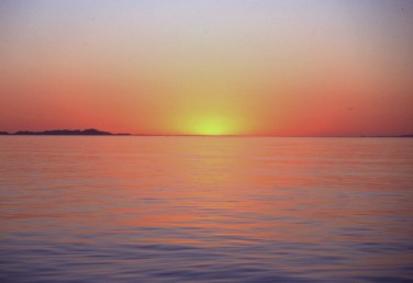 [Sunset on the placid Sea of Cortez]