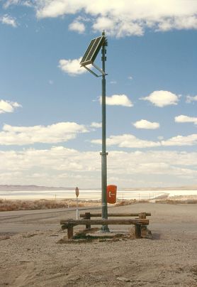[Payphone in the desert.]