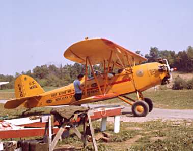 [Replica of an old mail plane]